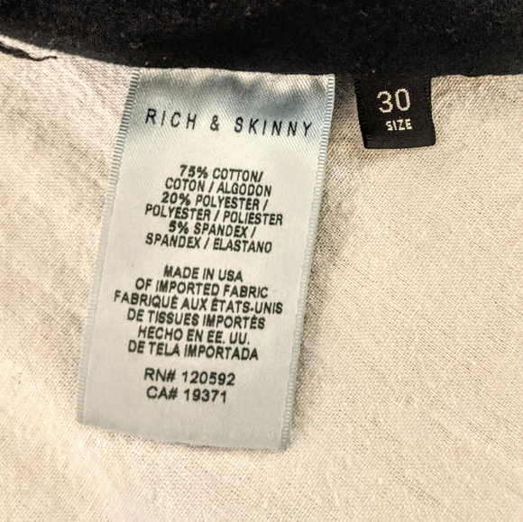 RICH & SKINNY black pants (size 30) - Picture 8 of 9